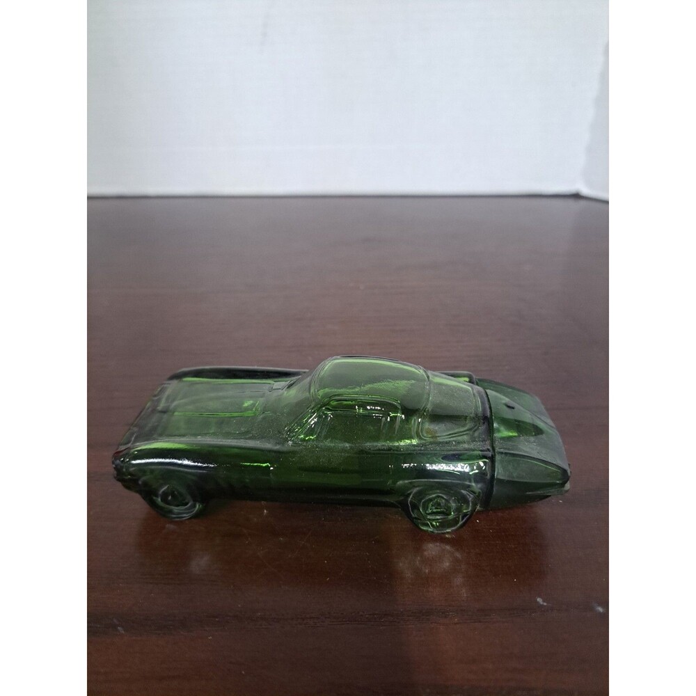 Vintage Green '65 Corvette Stingray Glass Avon Bottle - Empty